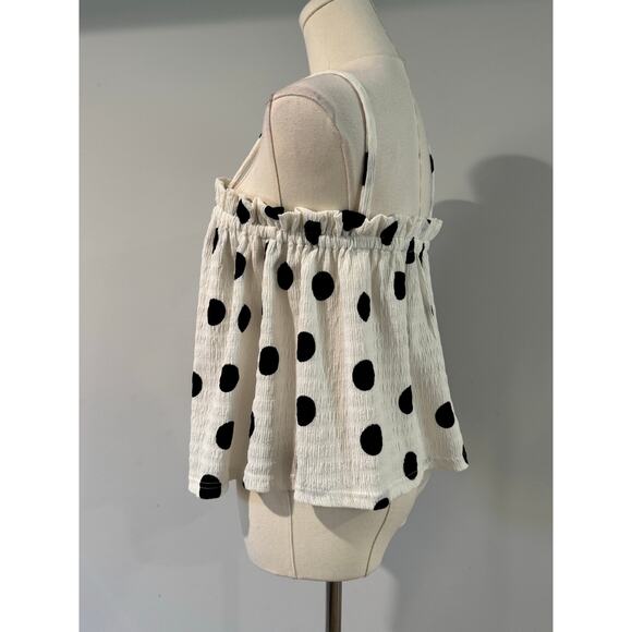 Anthropologie Current Air White & Black Polka Dot Swing Camisole – Size XS - Picture 6 of 6